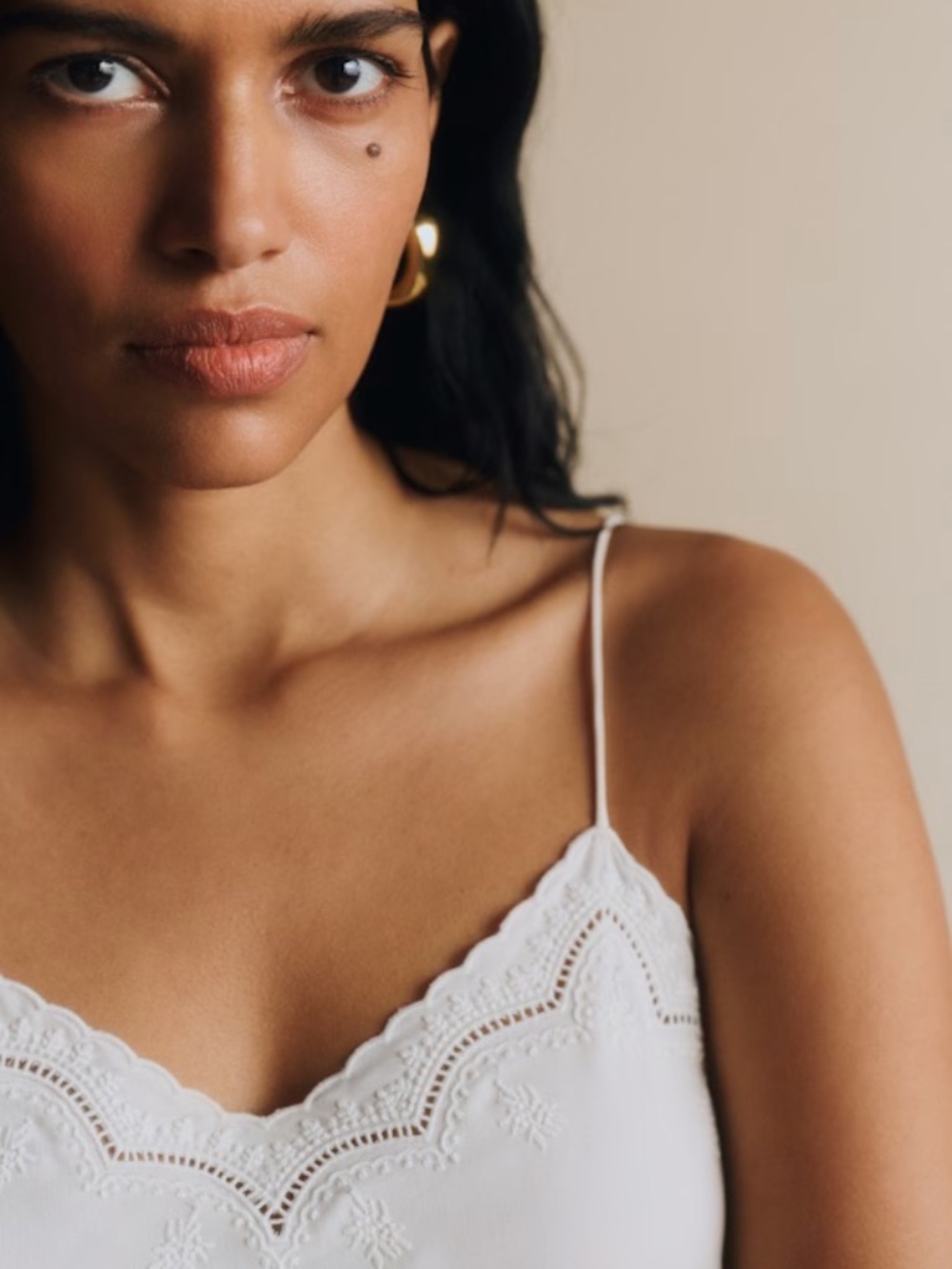 Sezane Palma Top Silk in White Size 2 - Picture 3 of 7